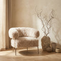 Fauteuil Hair — Crème Or Métal
