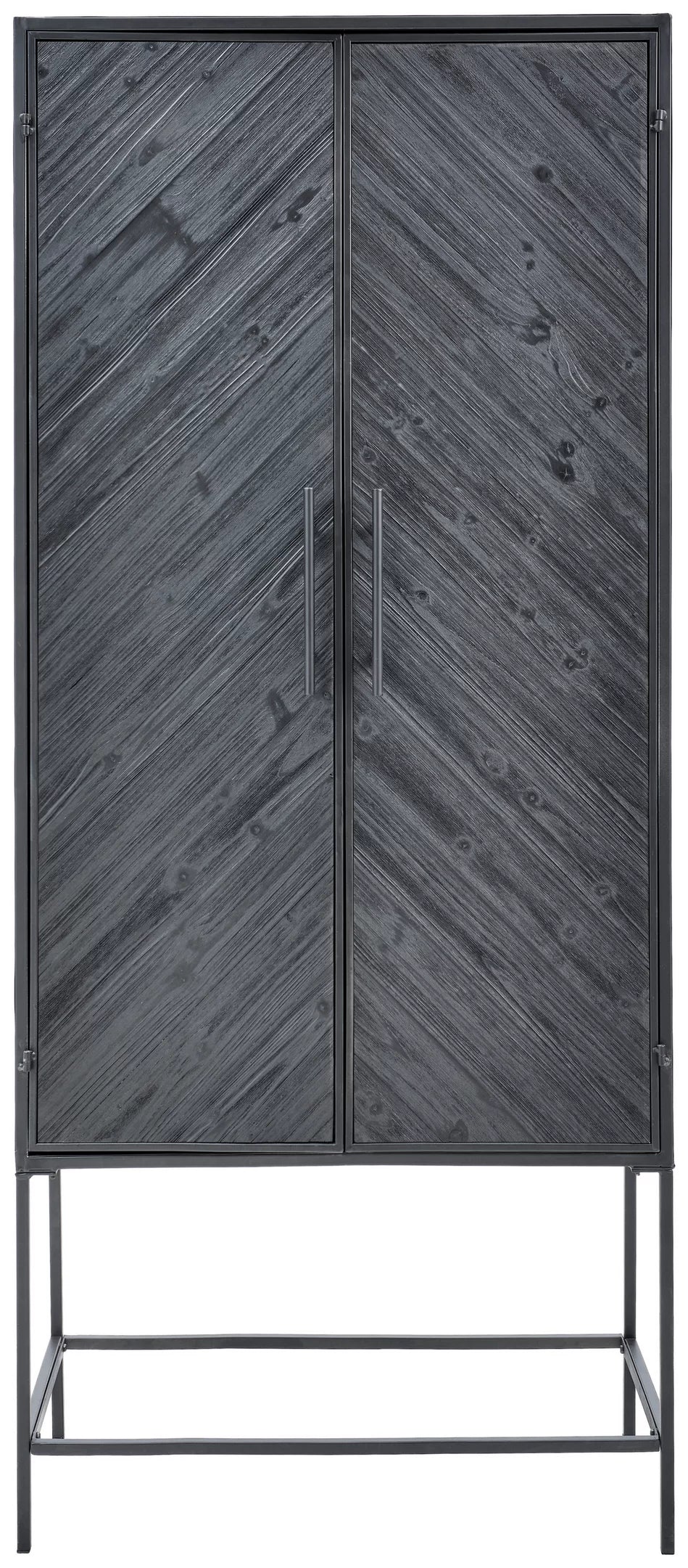 Rens Black Wooden cabinet metal frame 2 doors KD - Photo 5