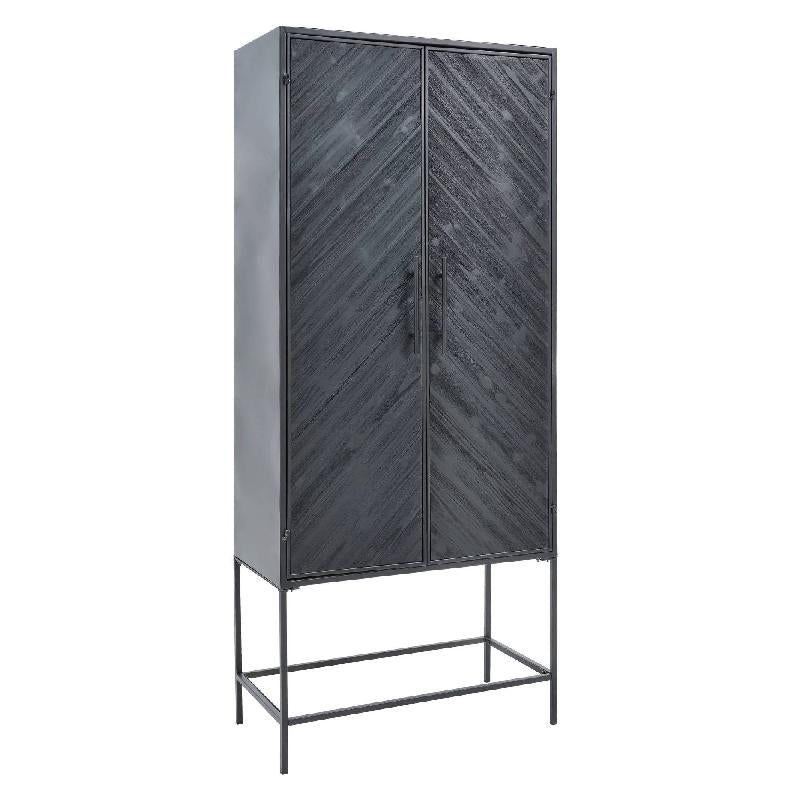 Rens Black Wooden cabinet metal frame 2 doors KD
