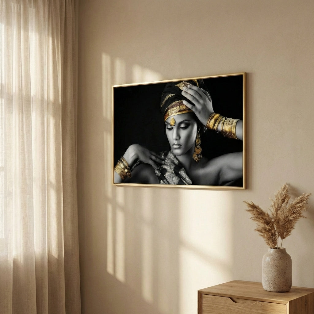 Glass Art wall picture woman pose