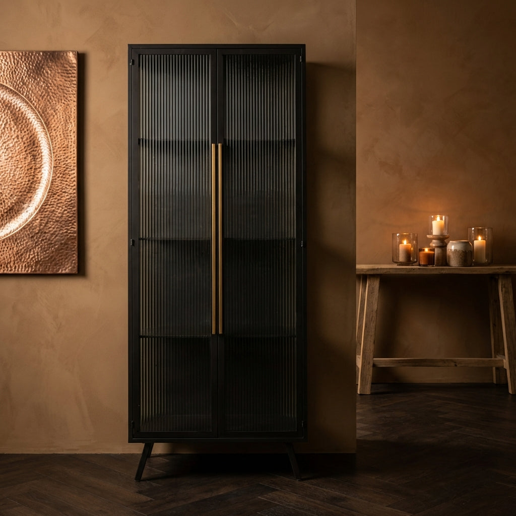 Caeleen cabinet black and gold