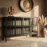 Cave Black iron cabinet low