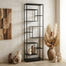 Duana Playful black iron open cabinet high