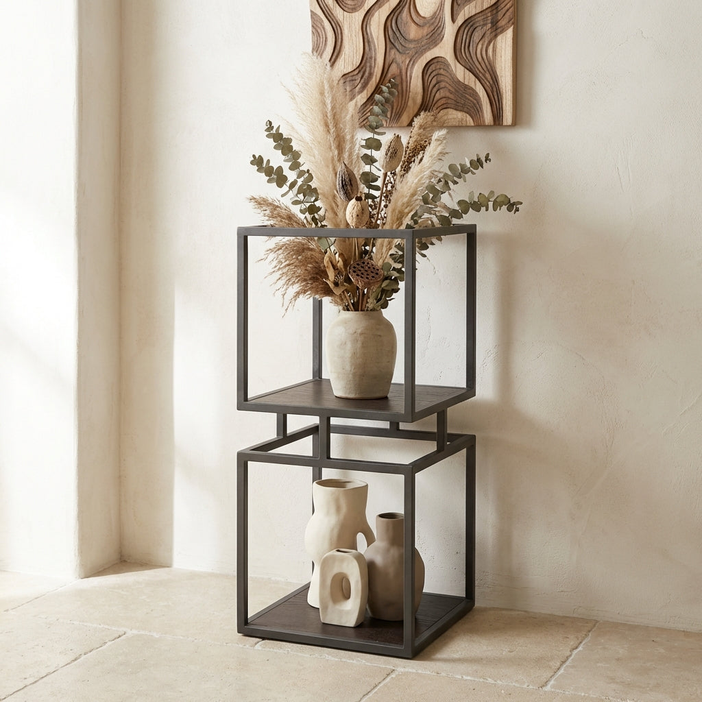 Nanci Black iron open cube cabinet S