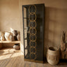 Riho Black metal cabinet high smoky glass doors