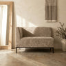 Xania Cream dining bench arm left black metal legs