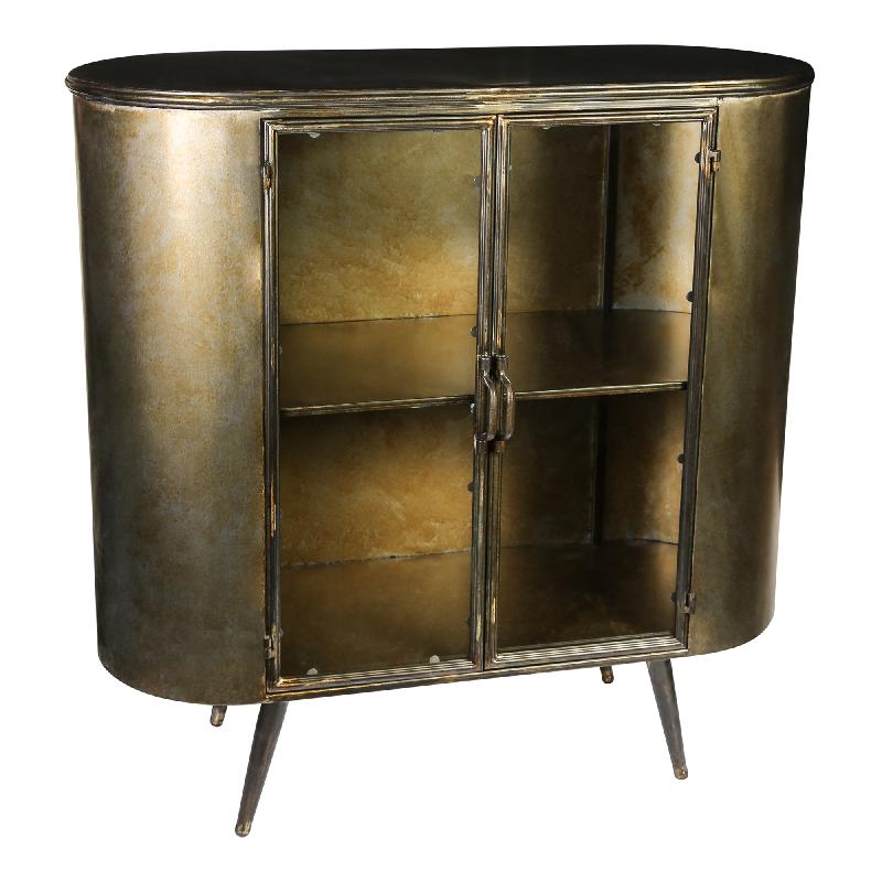 Spacer brass Iron Glass door cabinet low