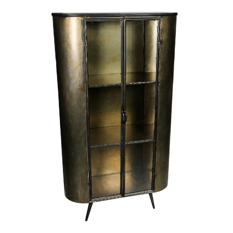 Spacer brass Iron Glass door cabinet high