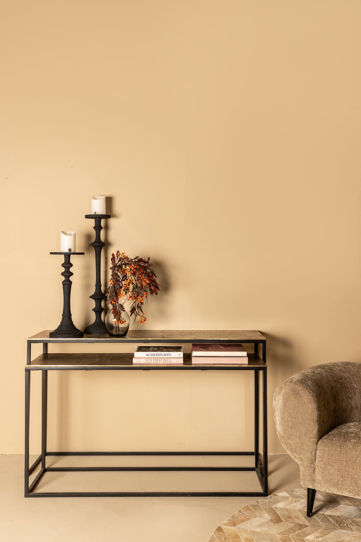 Kae gold alu black Iron rectangular sidetable sv2 - Photo 3