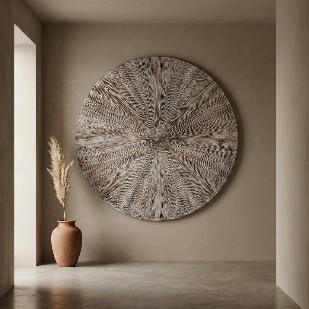 Zapp white ribbed wallpanel round l
