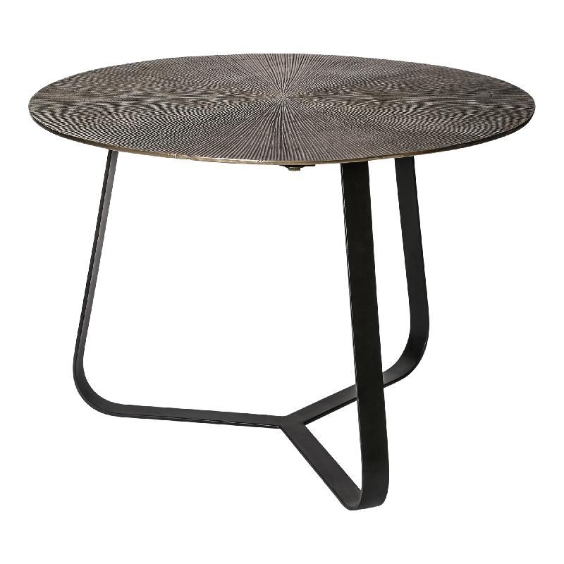 Kae Gold alu black iron round coffee table M