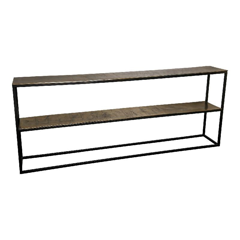 Kae Gold alu black iron sidetable rectangl single