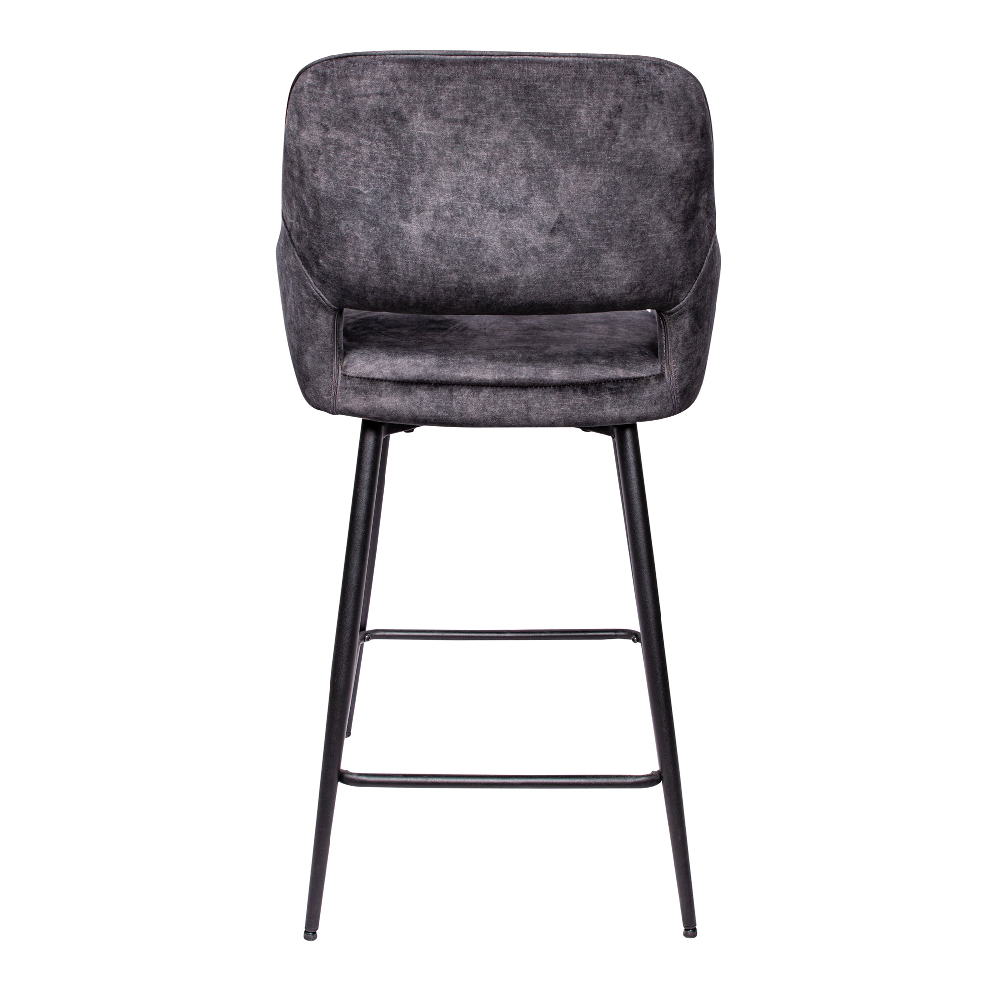 Fal LOW Velvet anthracite bar stool black metal le - Photo 5