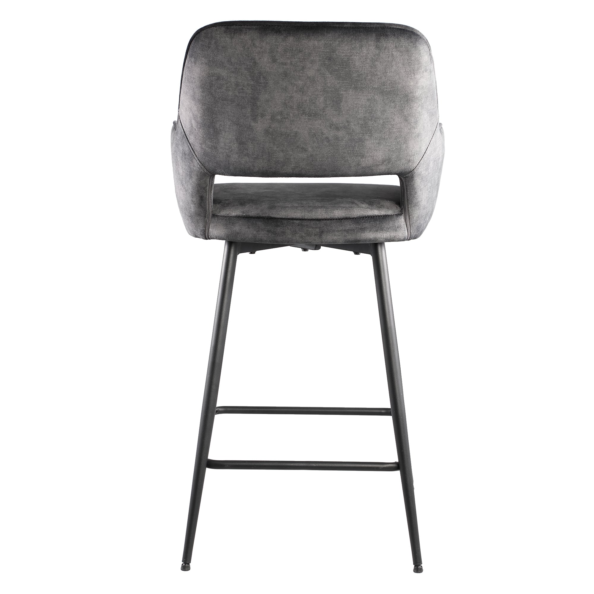 Fal LOW Velvet anthracite bar stool black metal le - Photo 3