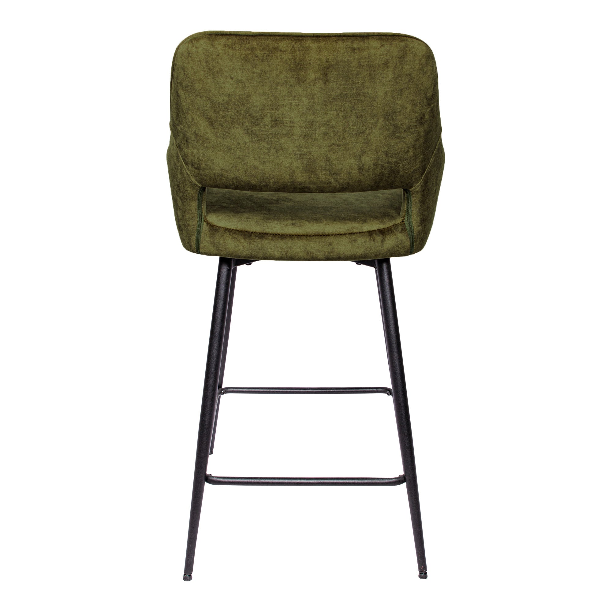 Fal LOW Velvet green bar stool black metal leg KD - Photo 3