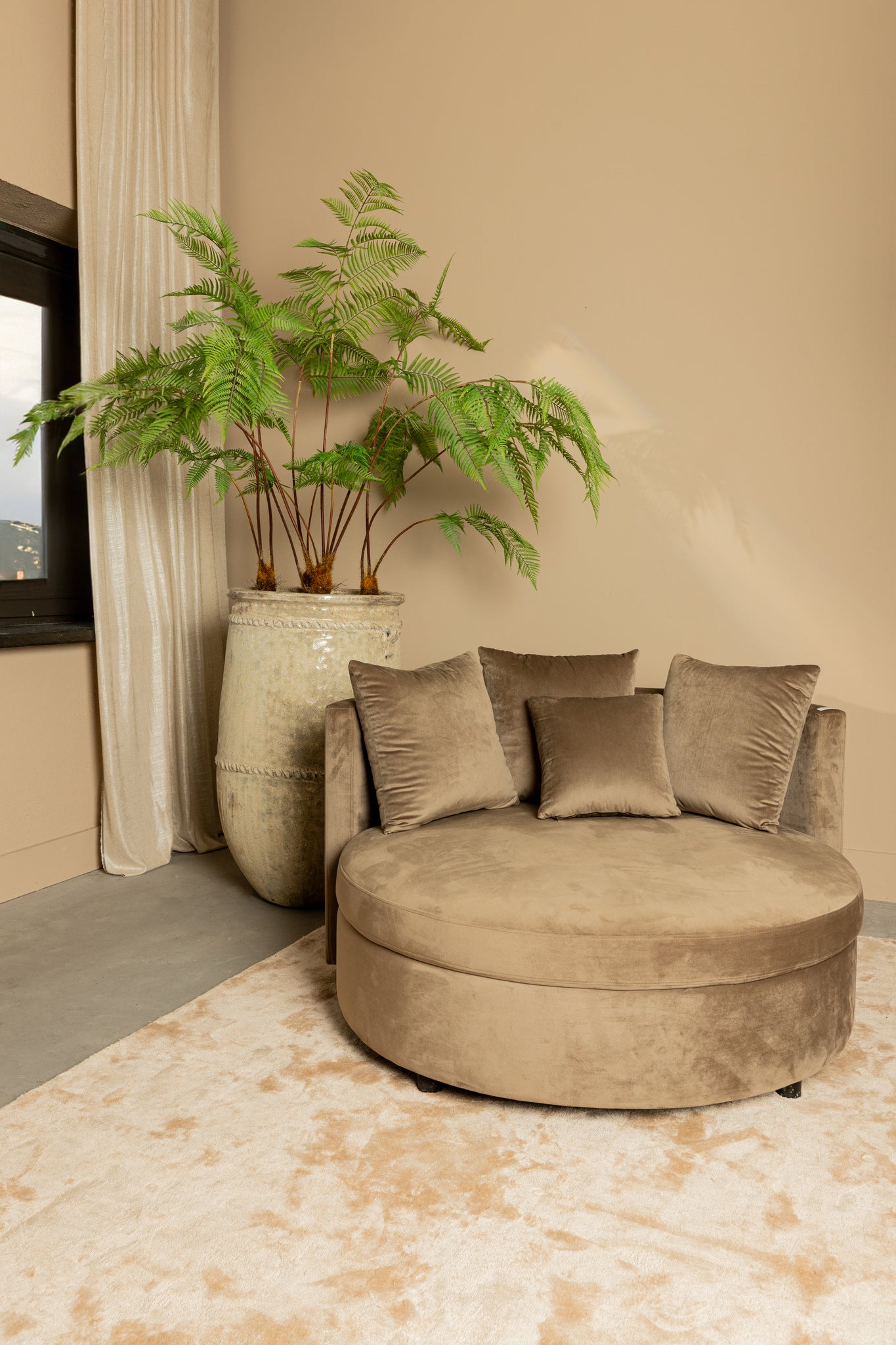 Fayen Velvet Sand fauteuil half round KD - Photo 3