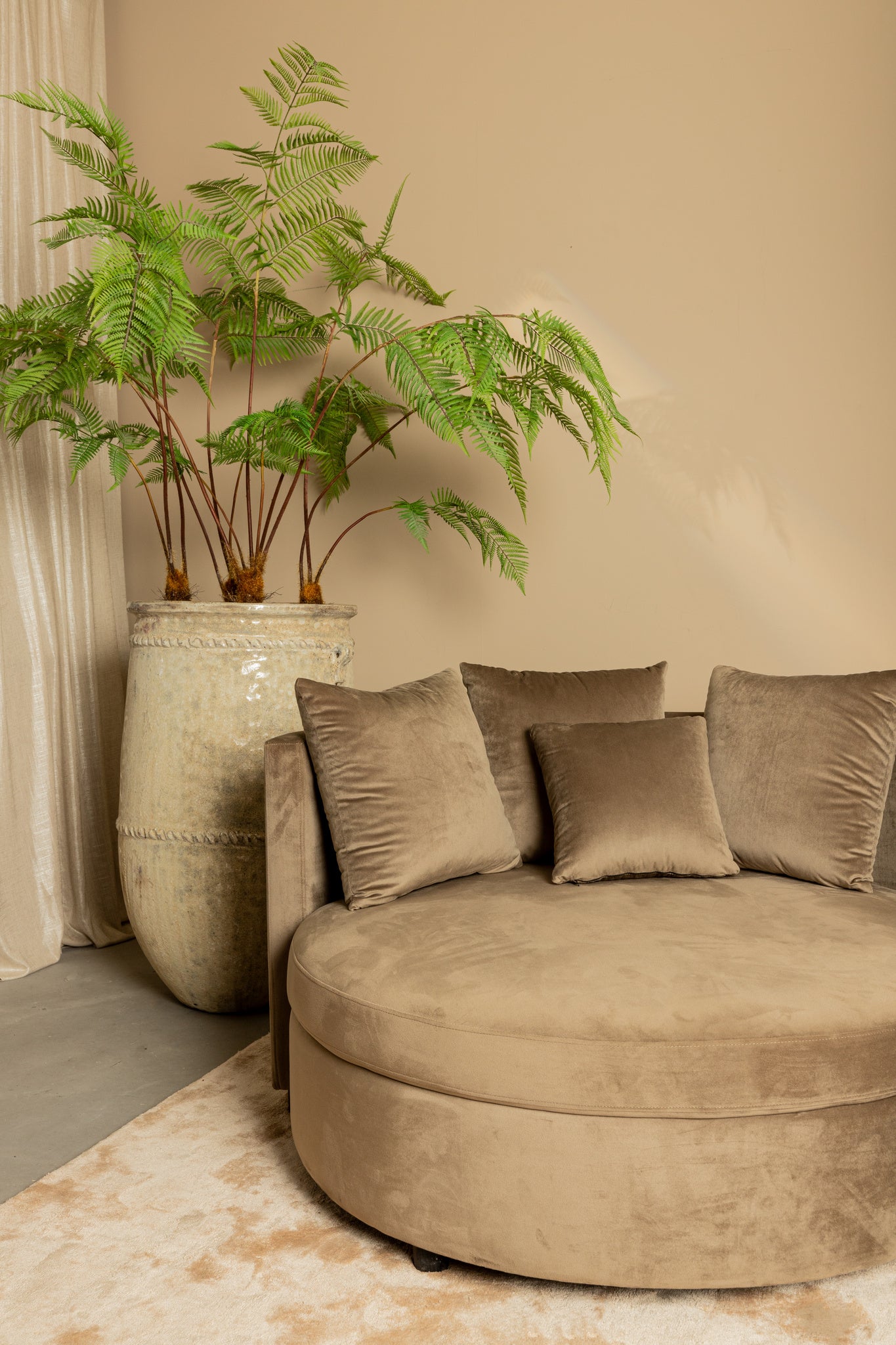 Fayen Velvet Sand fauteuil half round KD - Photo 2