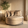 Fauteuil Fayen — Velours Sable Demi Rond KD