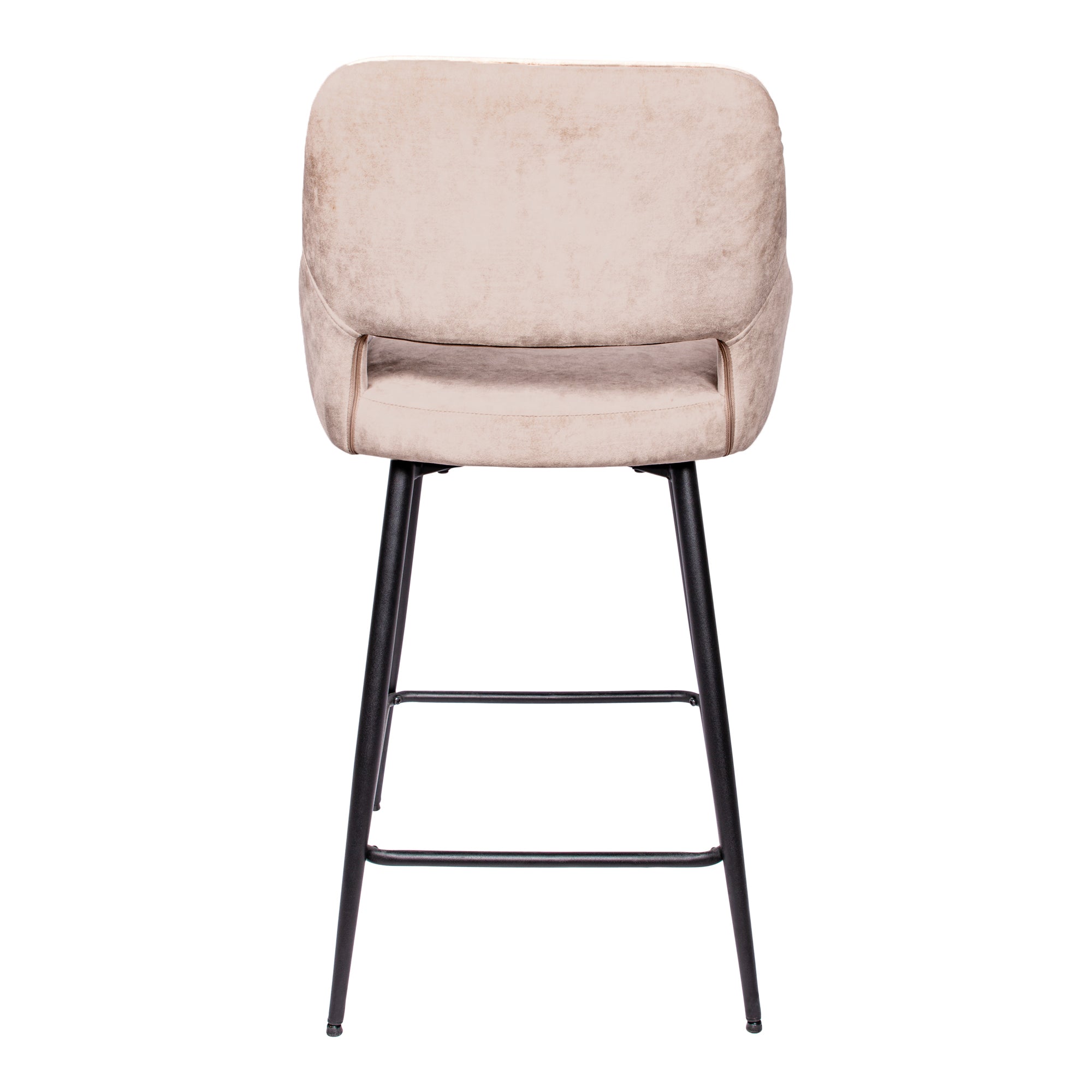 Fal LOW Velvet Khaki bar stool black metal leg KD - Photo 4
