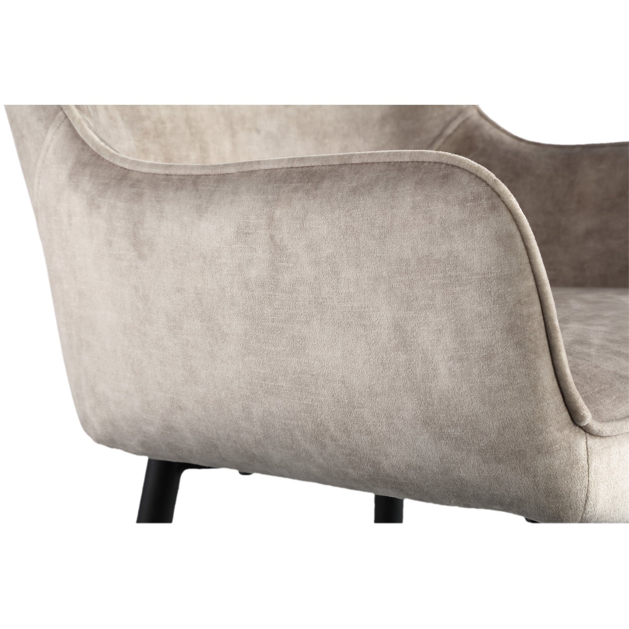 Fal LOW Velvet Khaki bar stool black metal leg KD - Photo 5