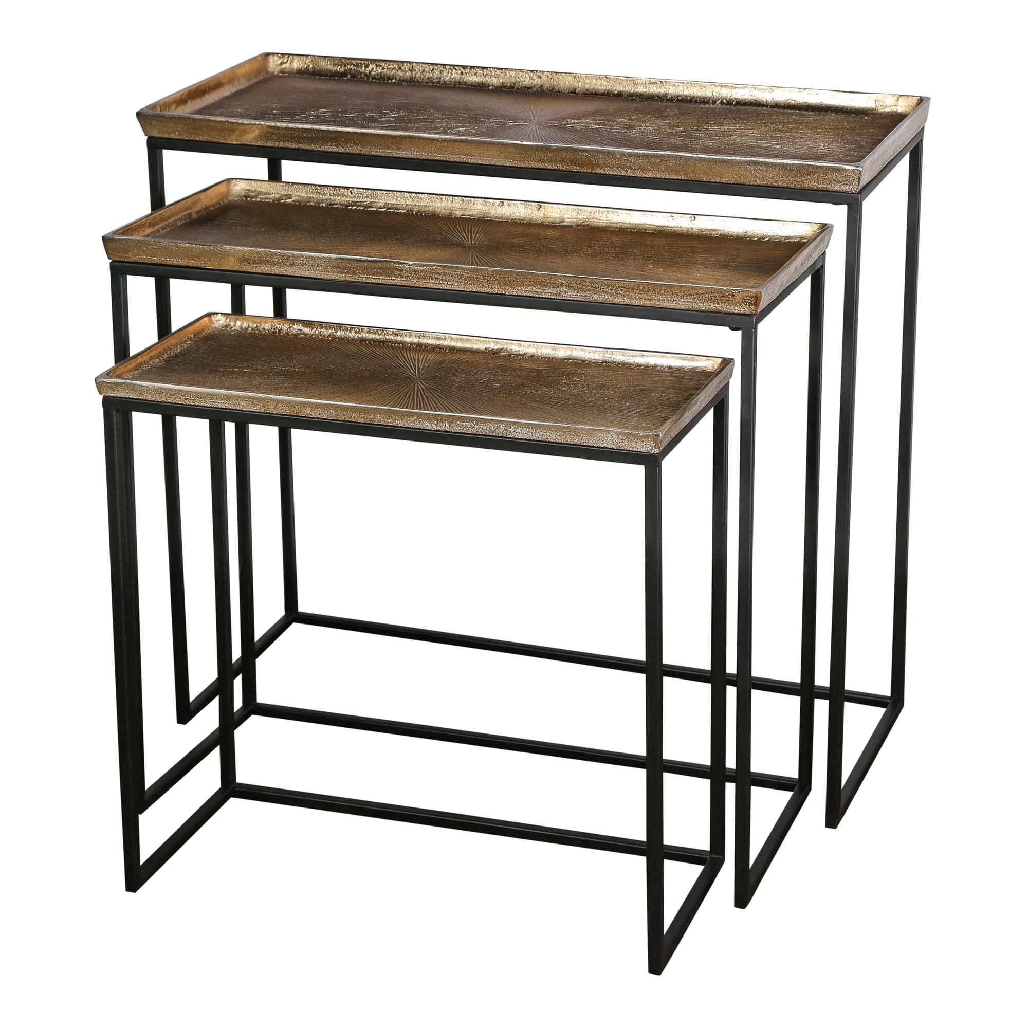 Daan Gold aluminum black iron sidetable s/3 - Photo 7