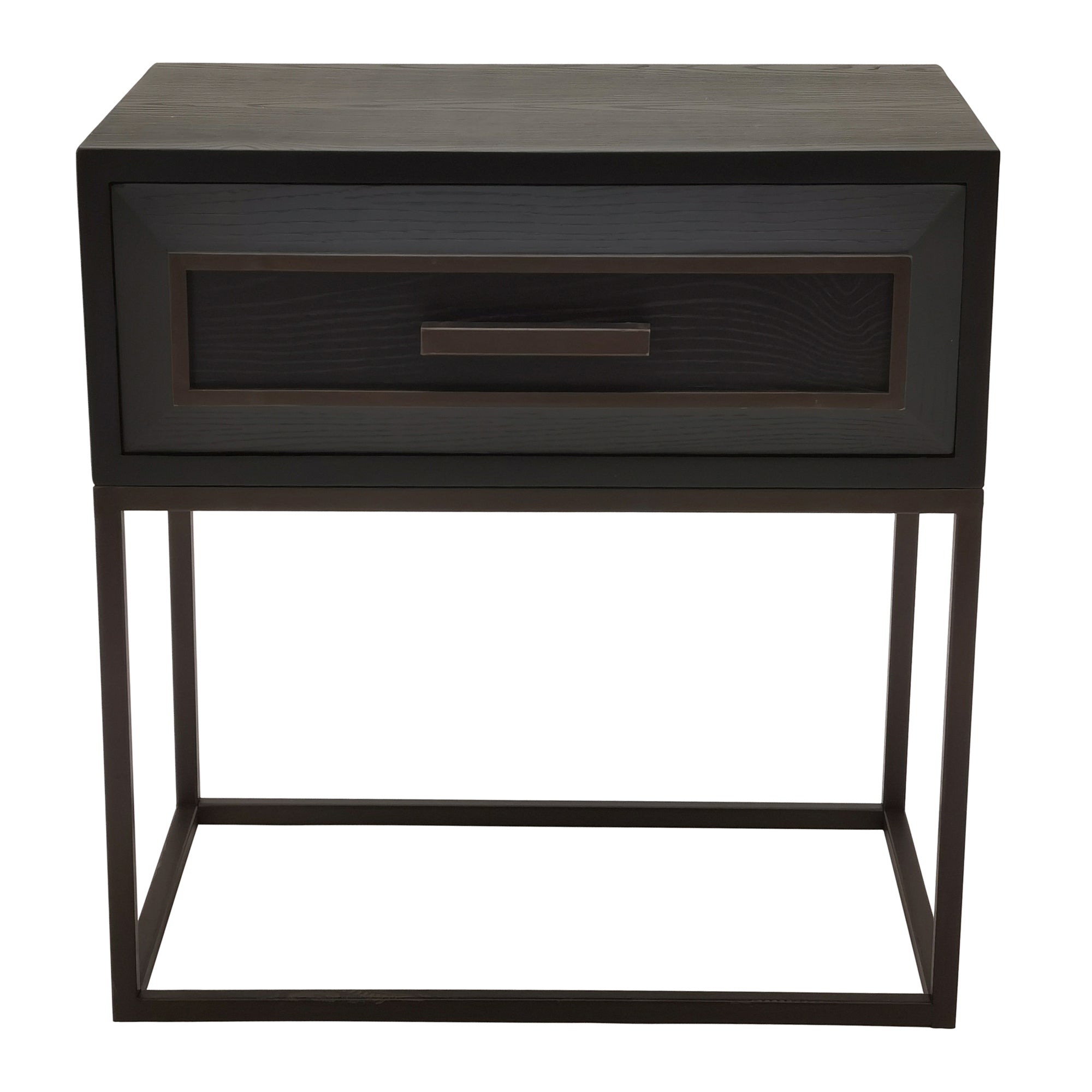 Lixly Black wood iron frame bedside cabinet - Photo 3