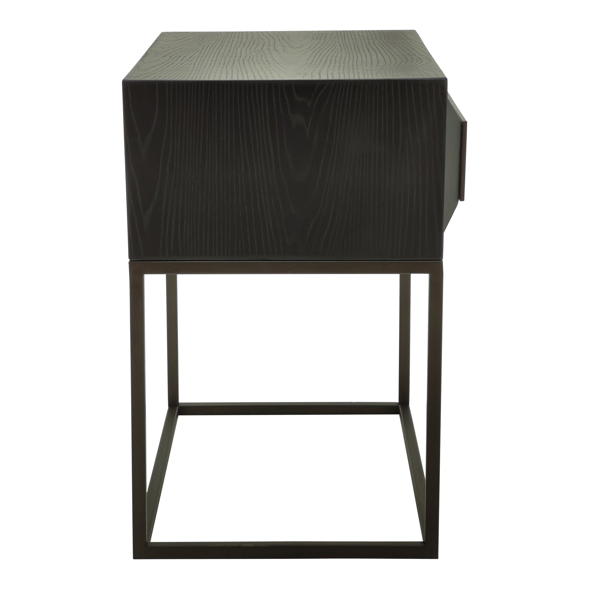 Lixly Black wood iron frame bedside cabinet - Photo 7