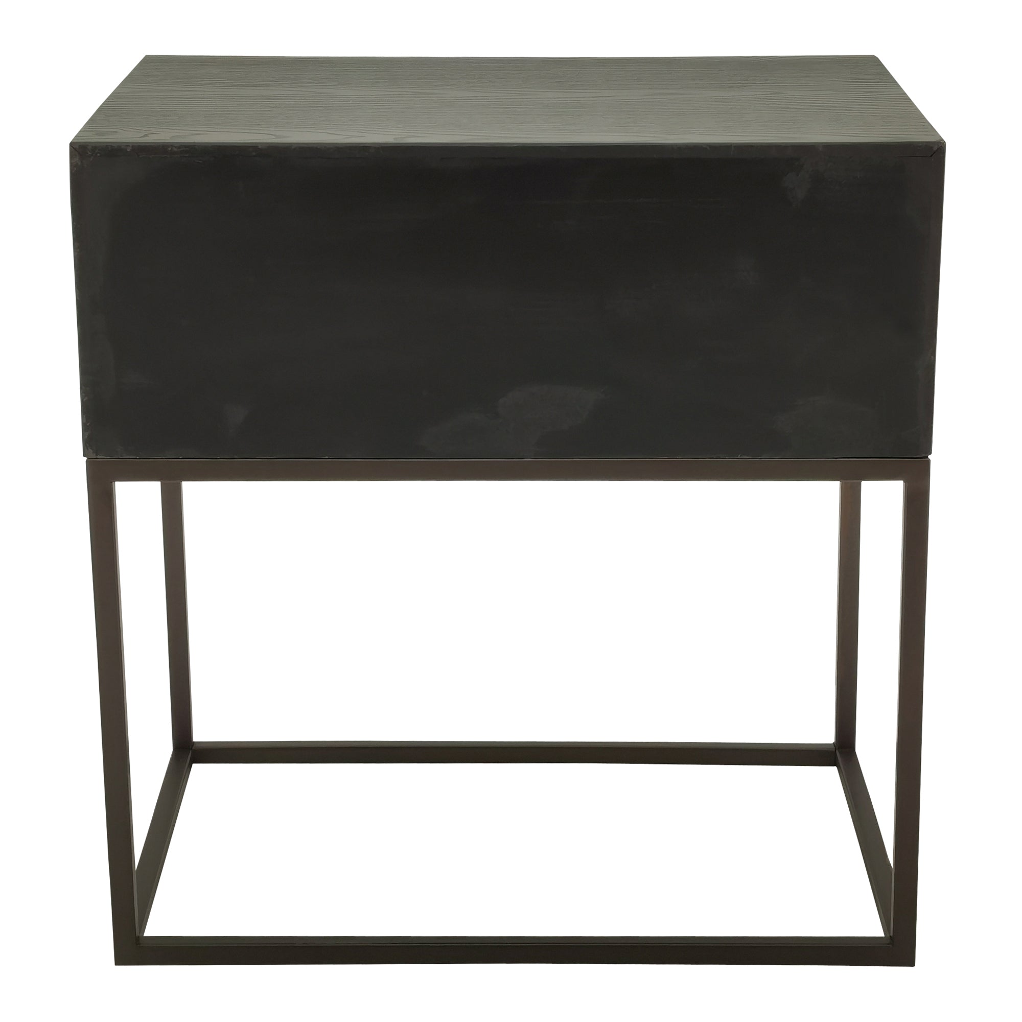 Lixly Black wood iron frame bedside cabinet - Photo 8