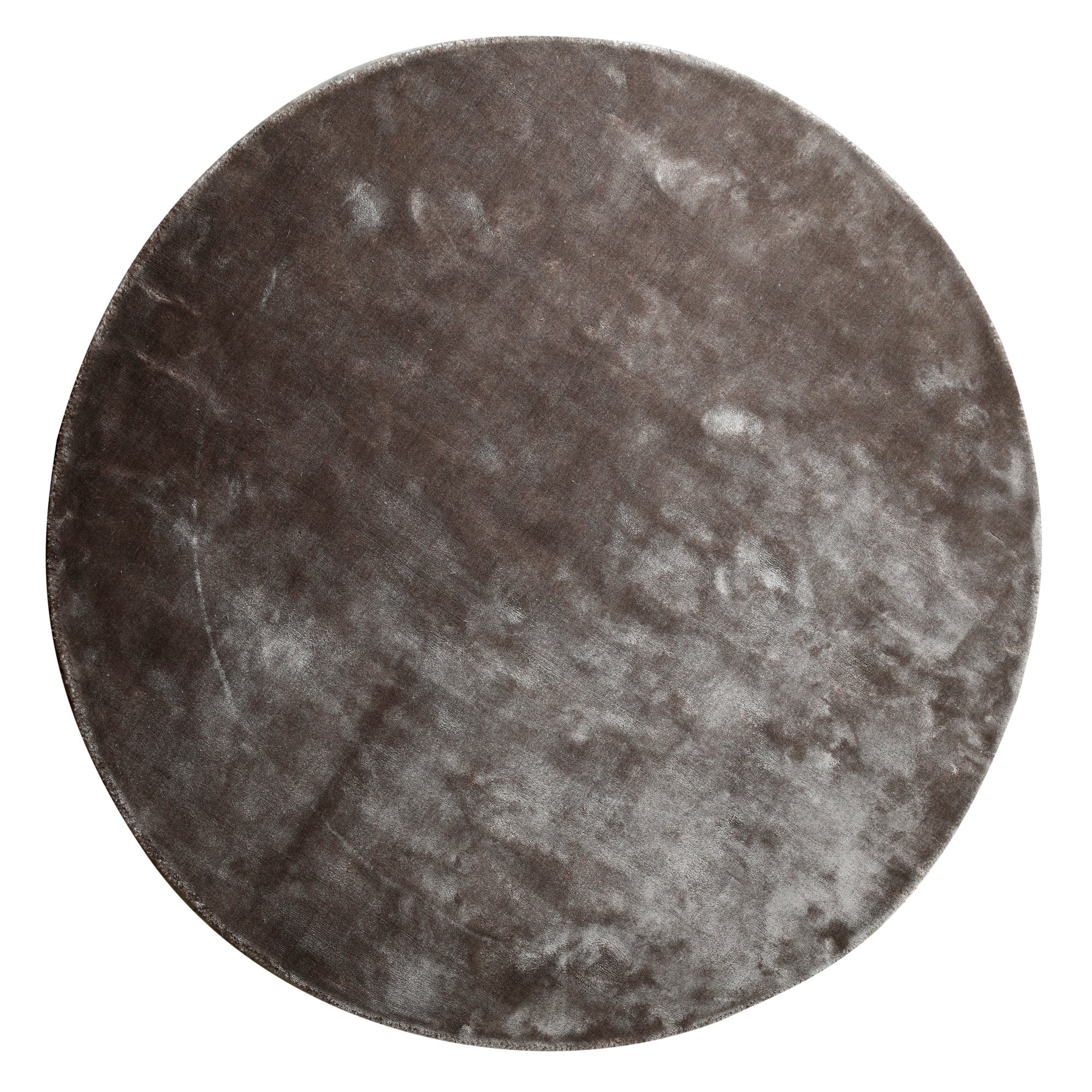 Flavia Grey viscose handwoven carpet round S — vue 2 | Häus