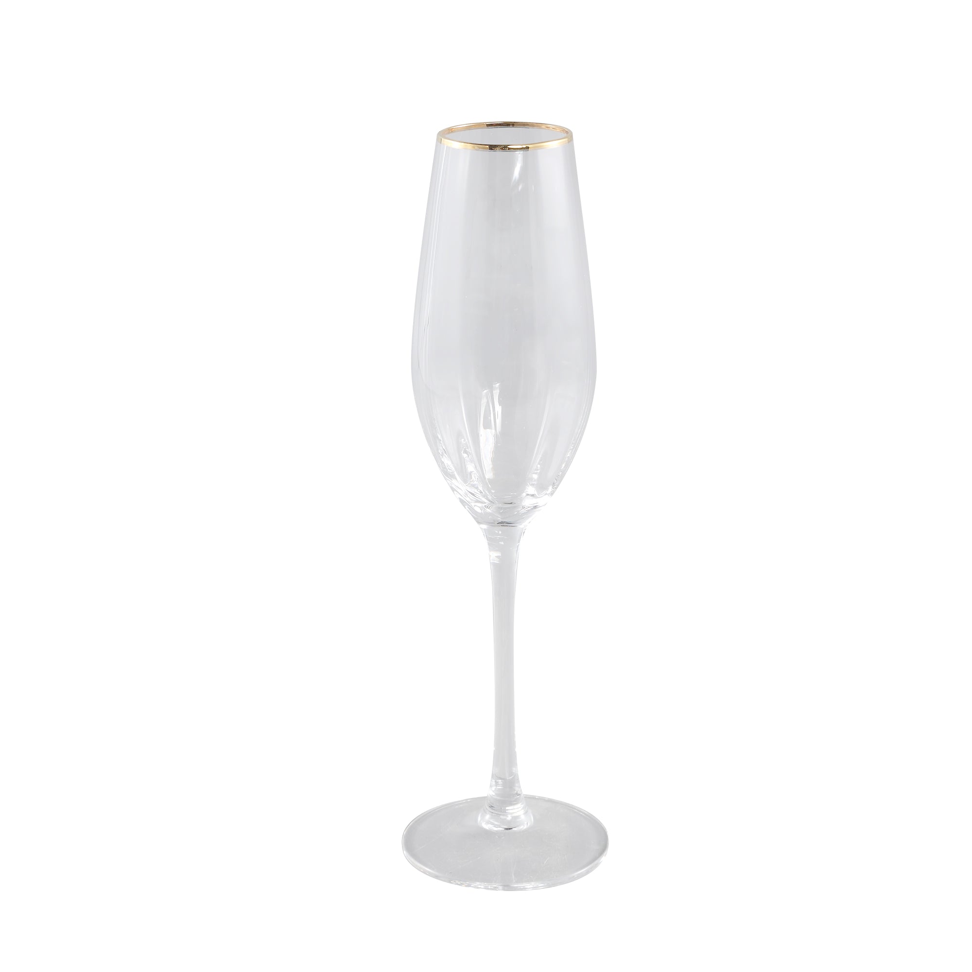 Yina Clear gold rim angular champagne glass