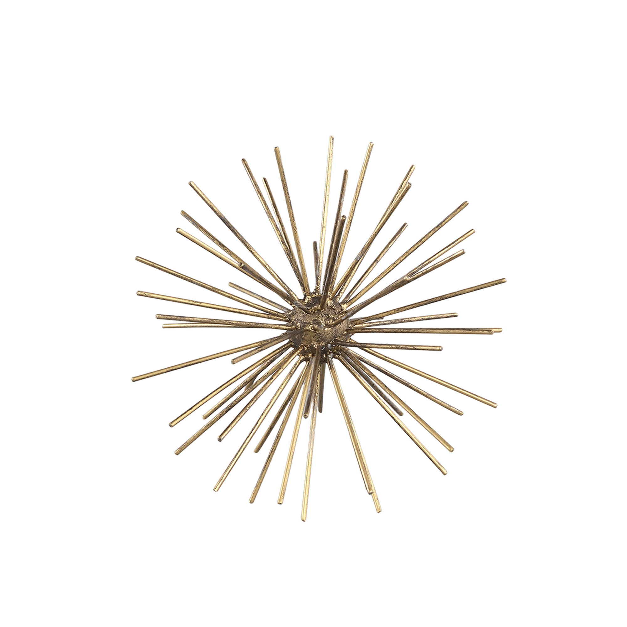 Gerris Gold metal deco spike ball statue round M