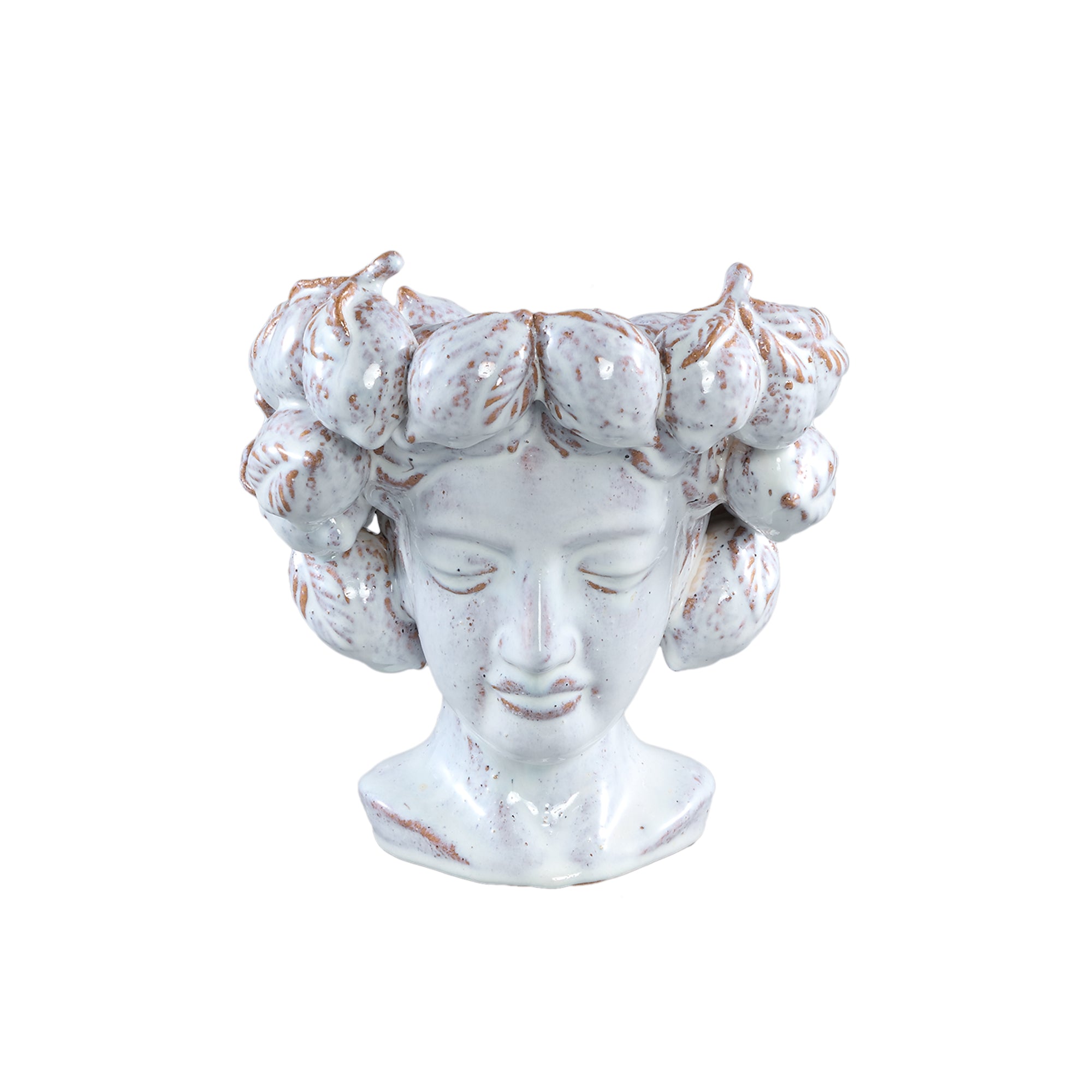 Alani White glazed ceramic statue of women head A