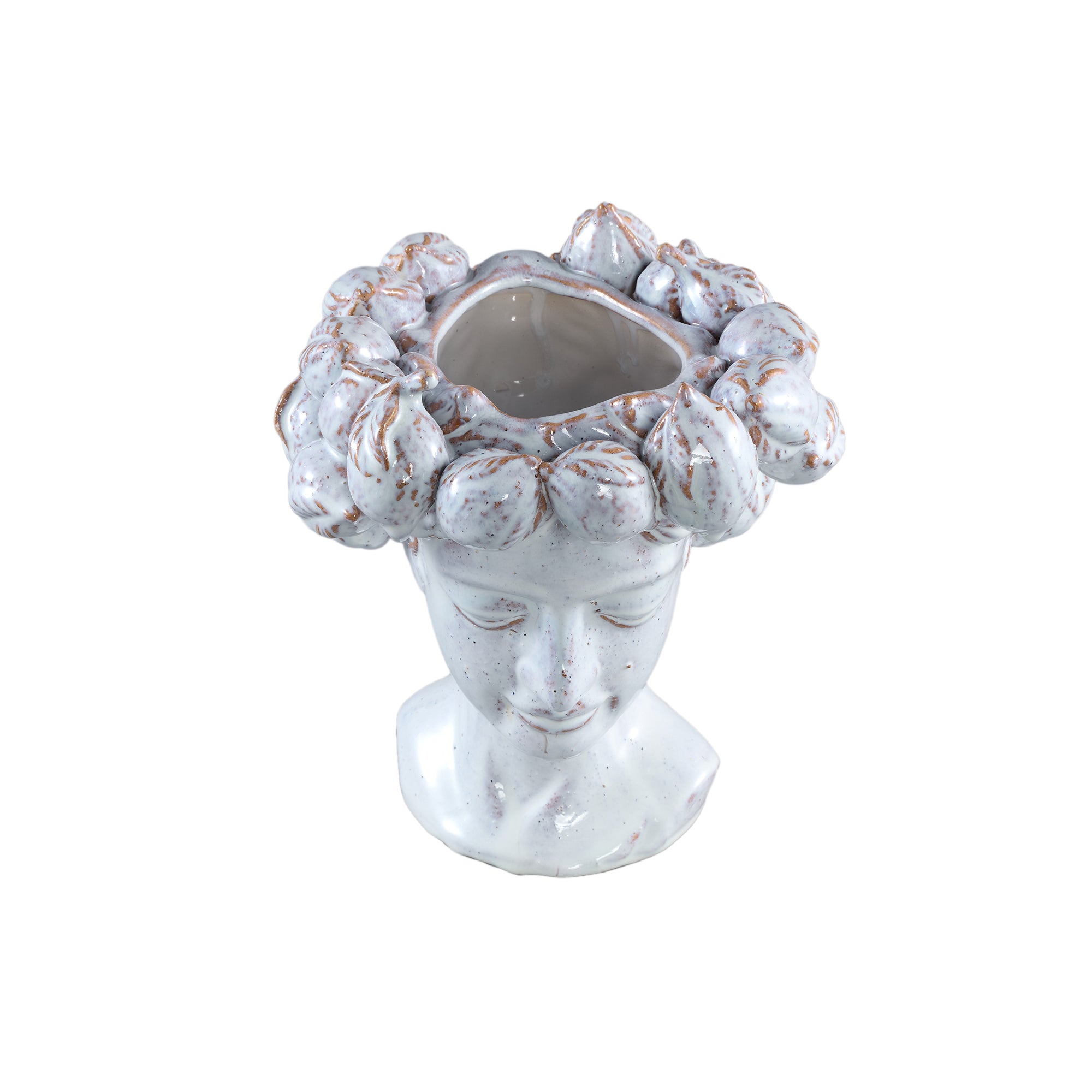 Alani White glazed ceramic statue of women head B