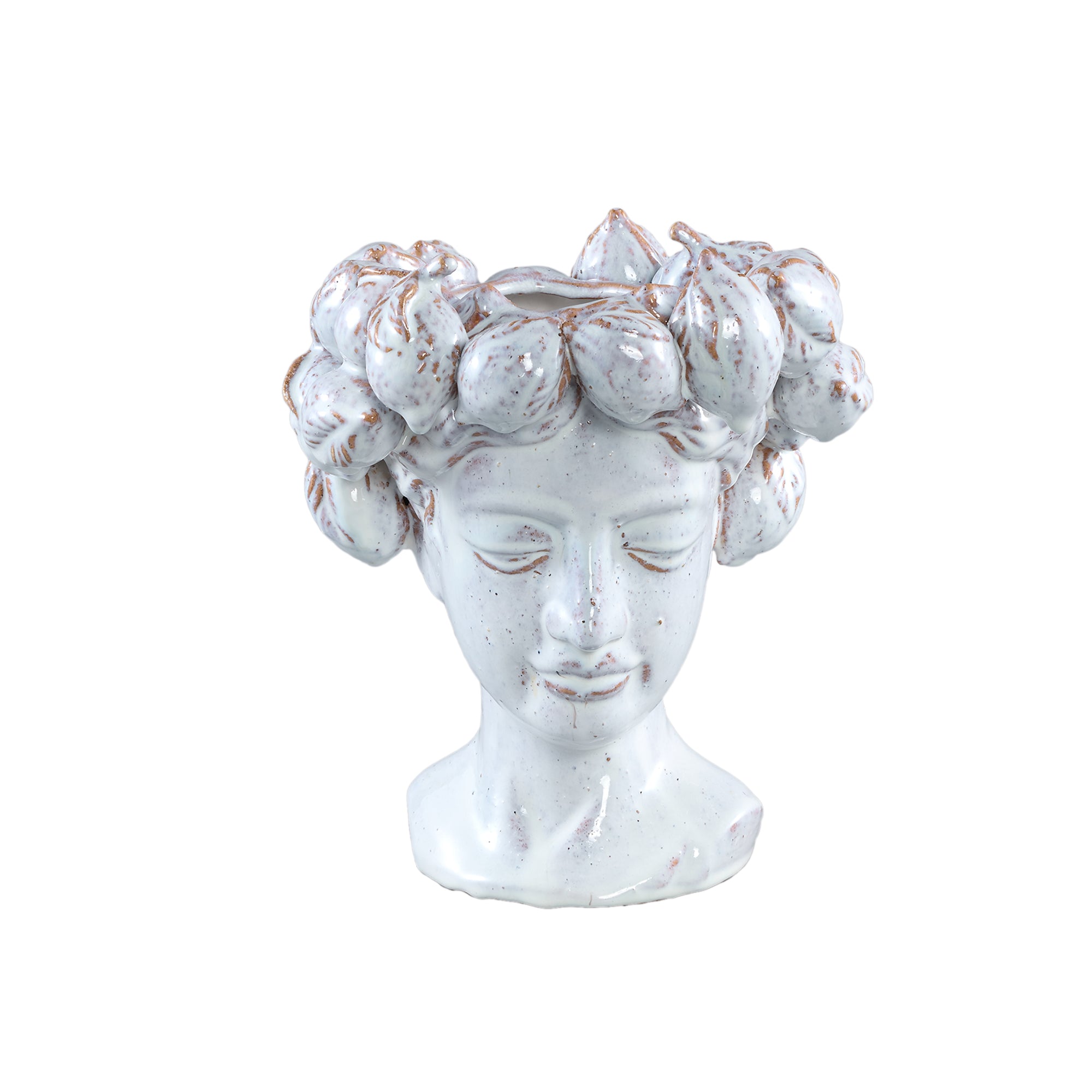 Alani White glazed ceramic statue of women head B