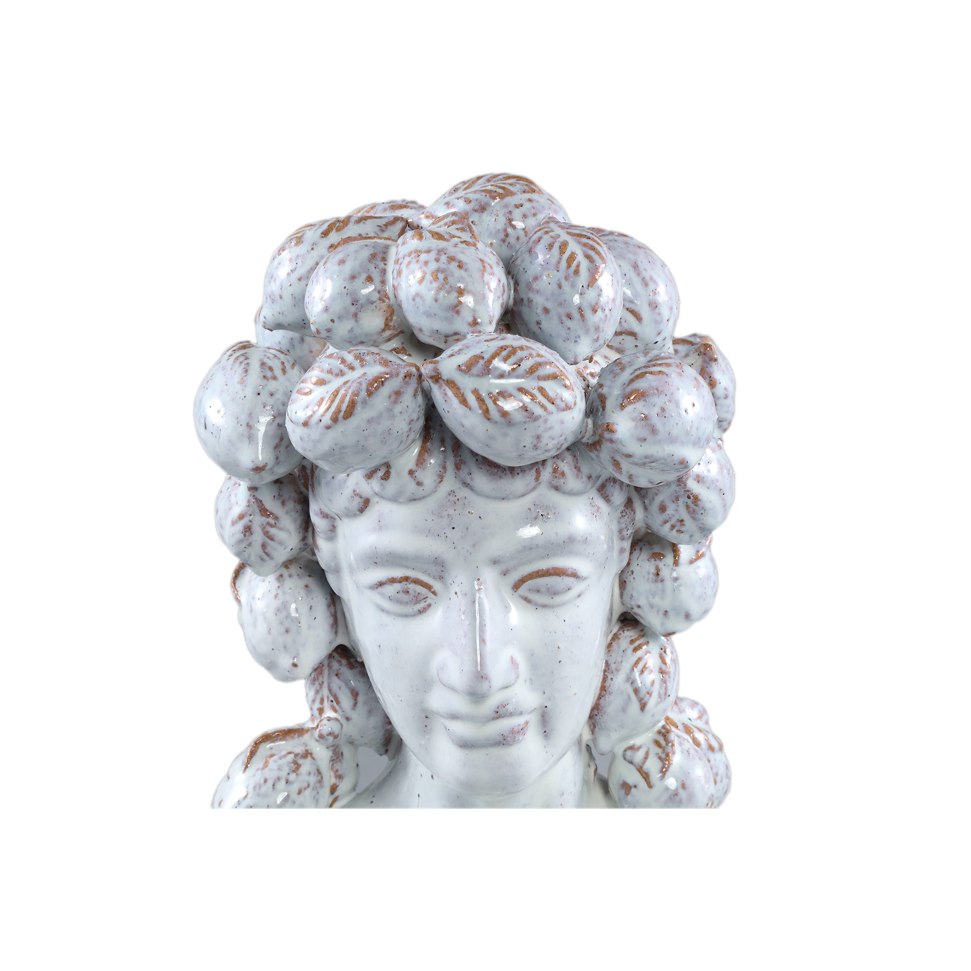 Alani White glazed ceramic statue of women head C