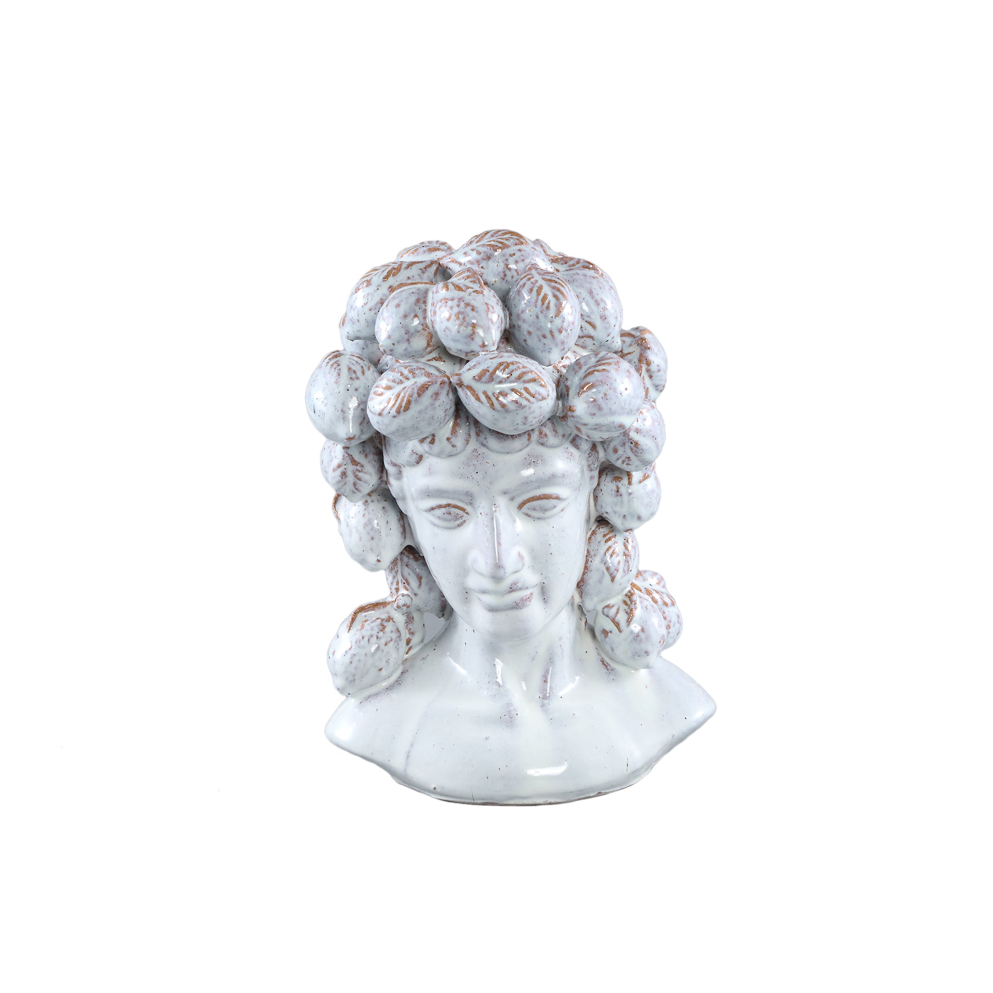 Alani White glazed ceramic statue of women head C