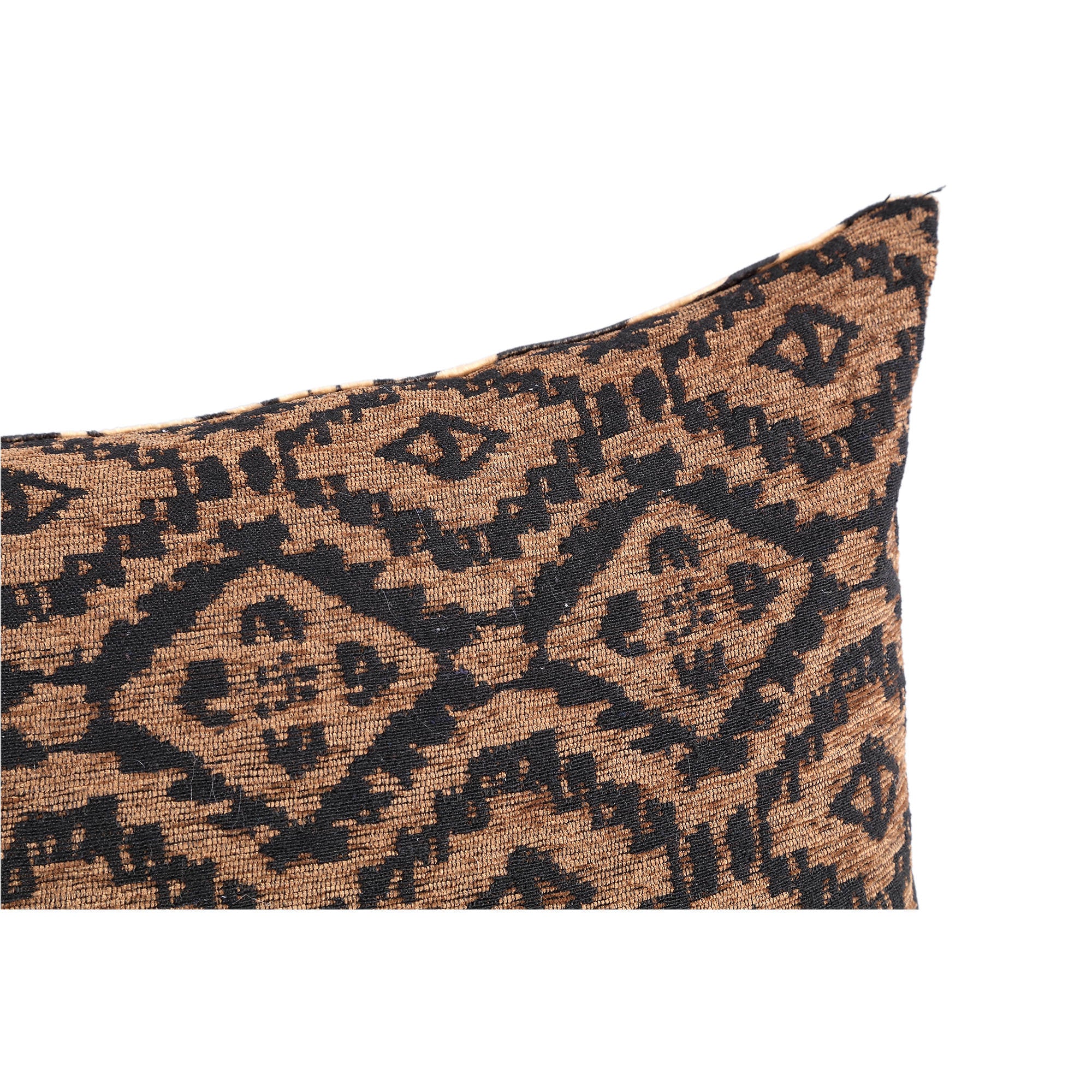 Clarke Brown double printed fabric cushion square Marron — Housse de coussin — vue 3 | Häus