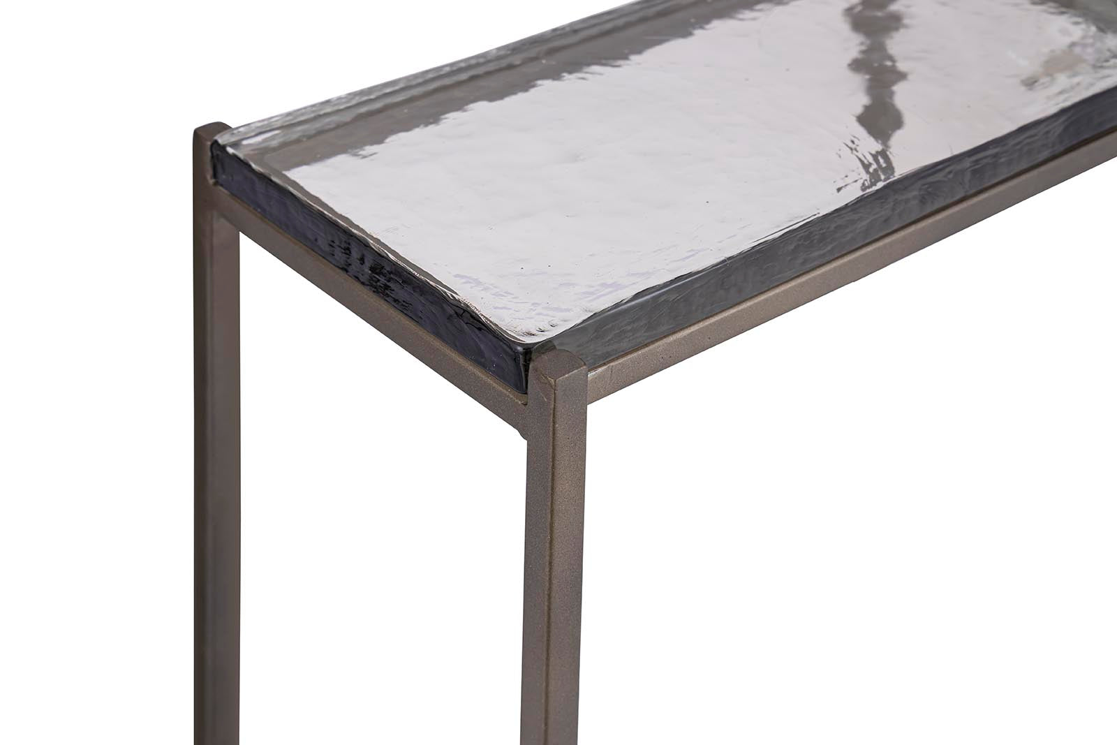 Lucinde Brass iron sidetable thick glass rect SV2 - Photo 3