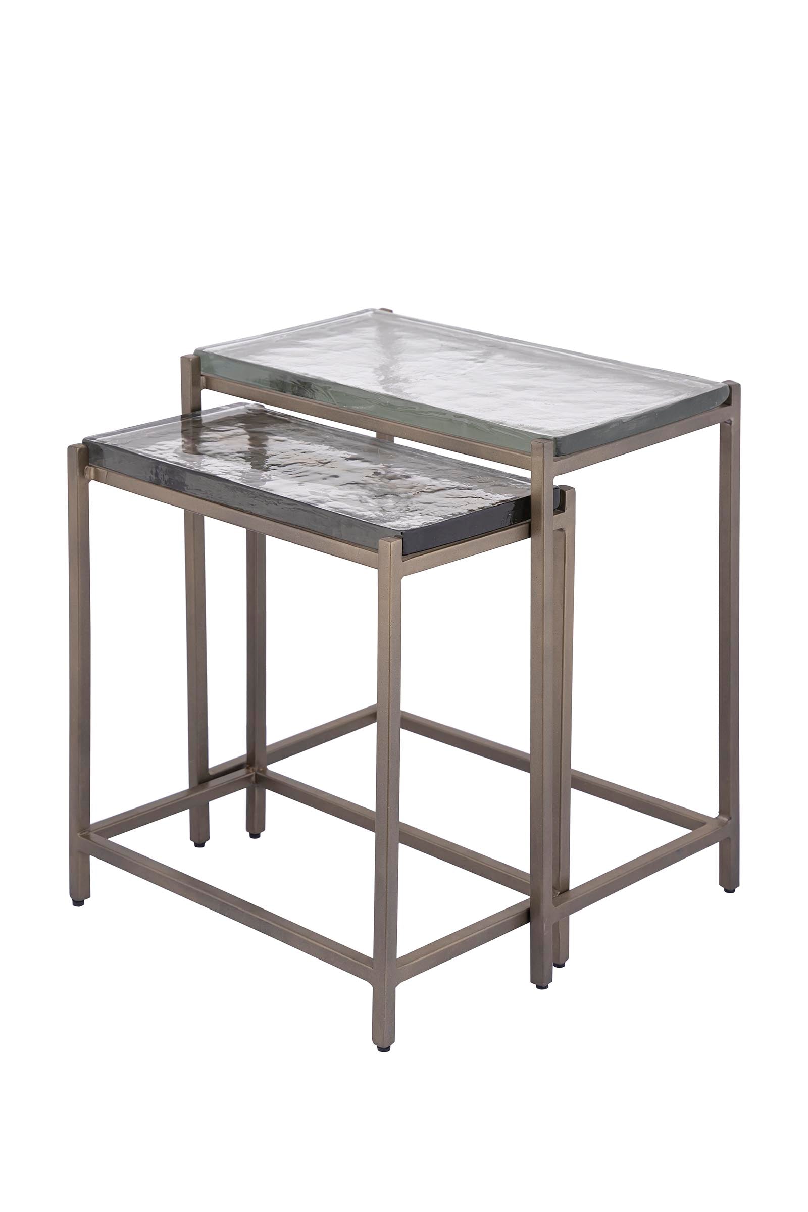Lucinde Brass iron sidetable thick glass rect SV2 - Photo 4