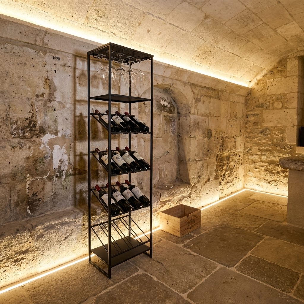 Ambiance cave contemporaine avec éclairage LED