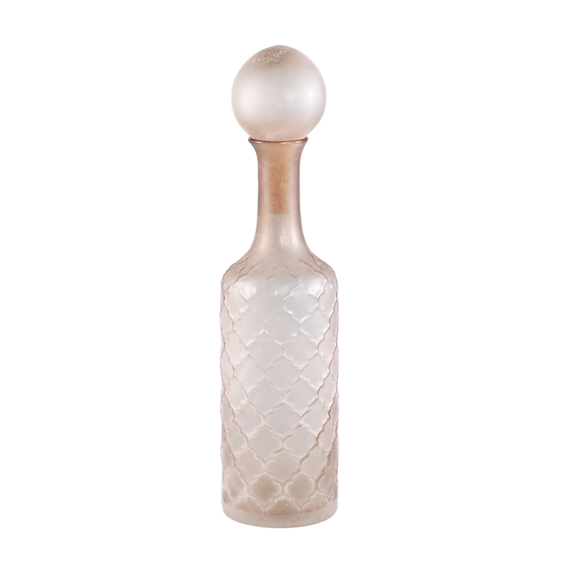 Cianna Brown frosted glass bottle round with bal L