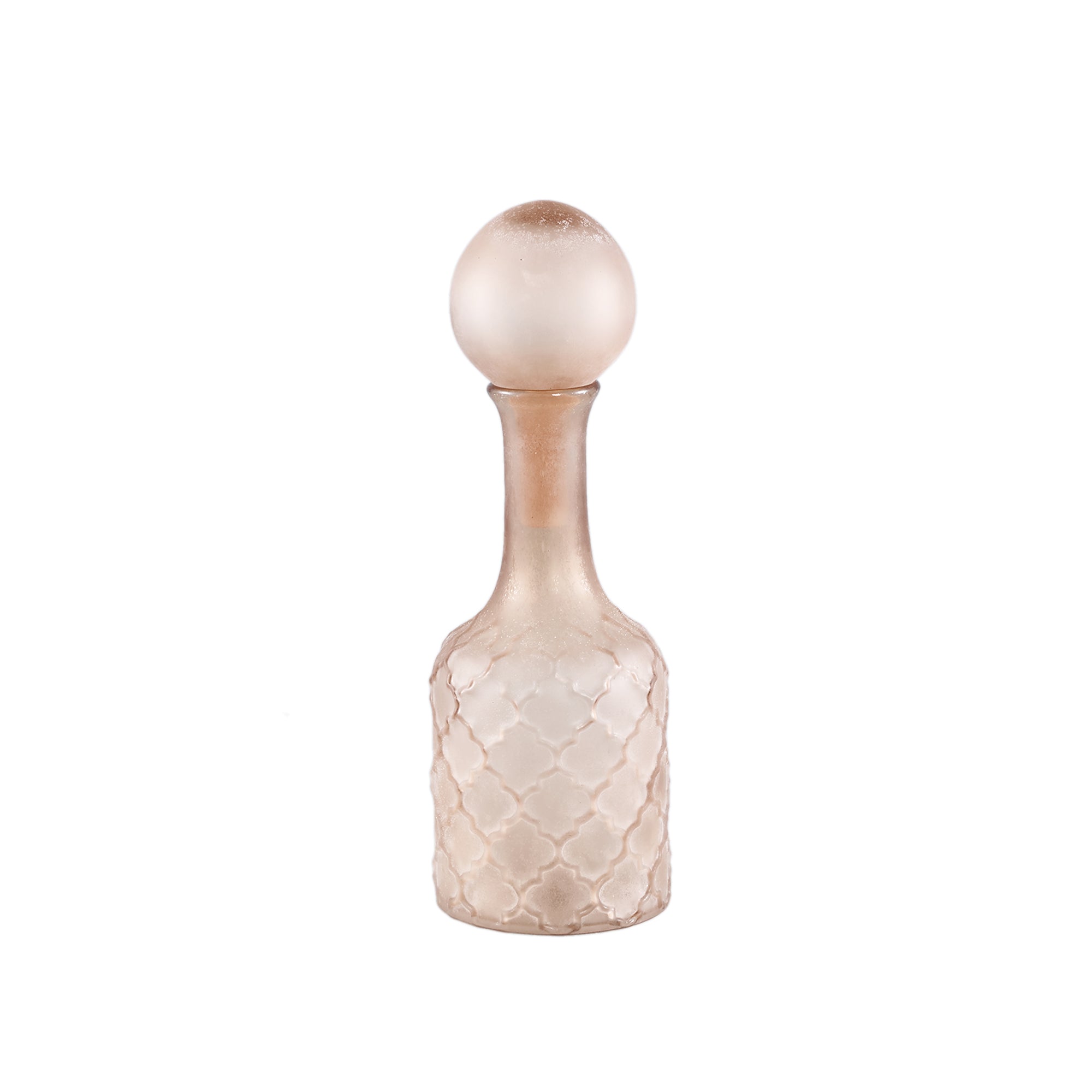 Cianna Brown frosted glass bottle round with bal S