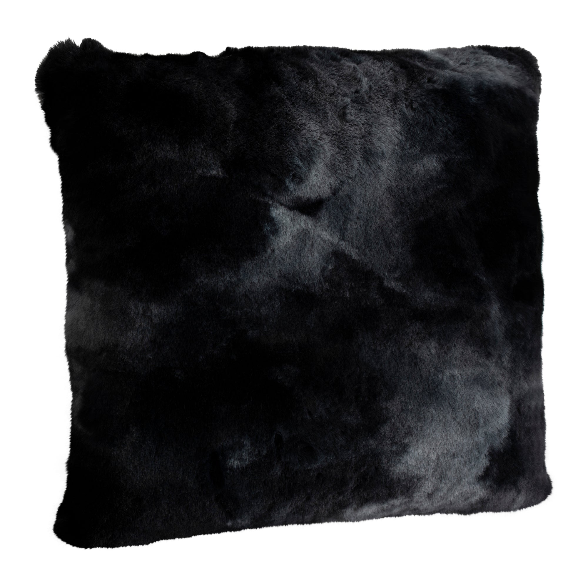 Linde Black faux fur cushion square S Noir — Housse de coussin — vue 3 | Häus