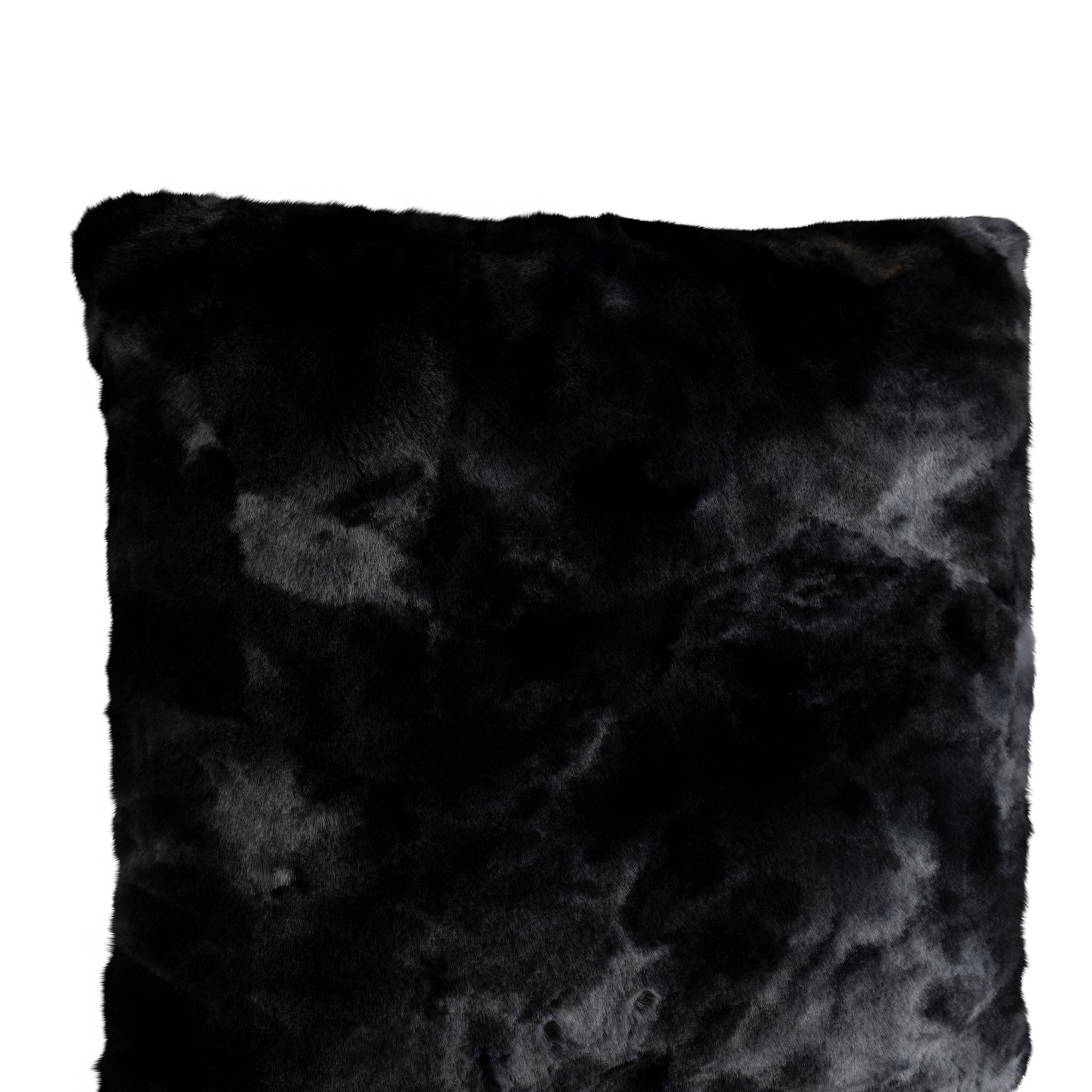 Linde Black faux fur cushion square L Noir — Housse de coussin — vue 4 | Häus