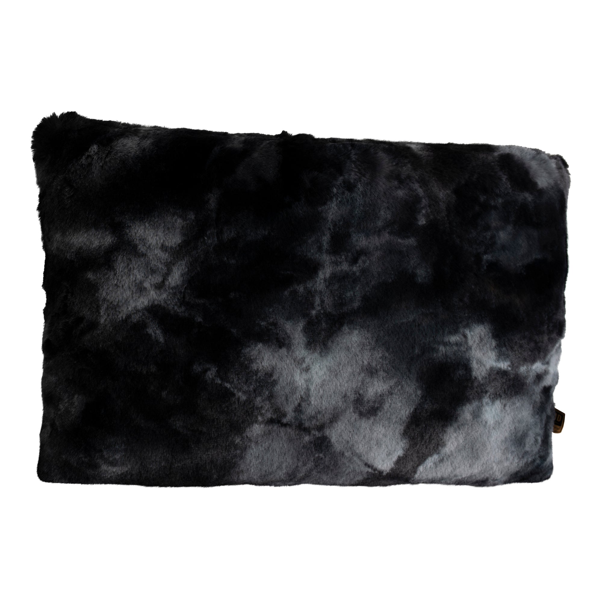 Linde Black faux fur cushion rectangle Noir — Housse de coussin — vue 4 | Häus