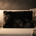 Housse de Coussin Linde — Noir Fausse Fourrure Rectangulaire