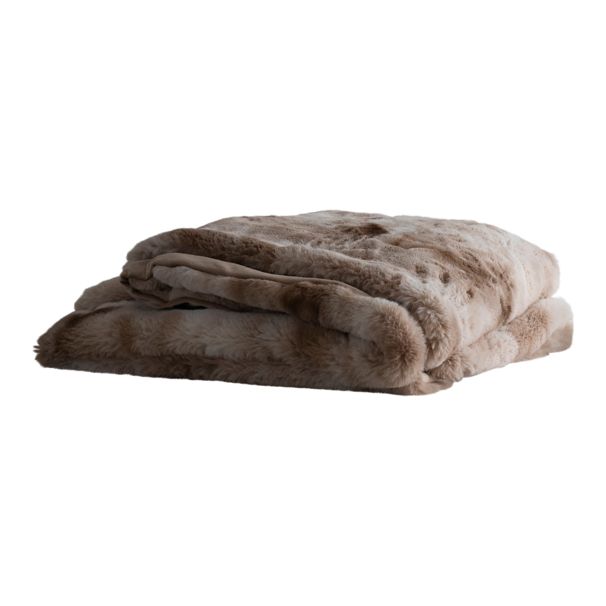 Linde Beige faux fur plaid in giftbox 150 x 200 — vue 2 | Häus