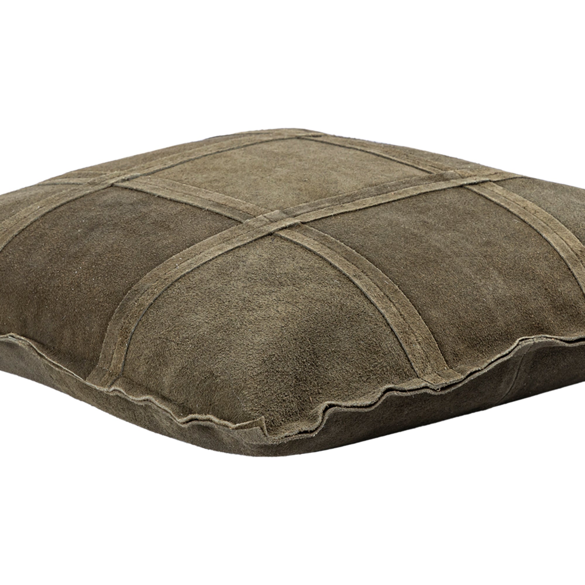 Cobie Green suede leather cushion square S Vert — Housse de coussin — vue 3 | Häus