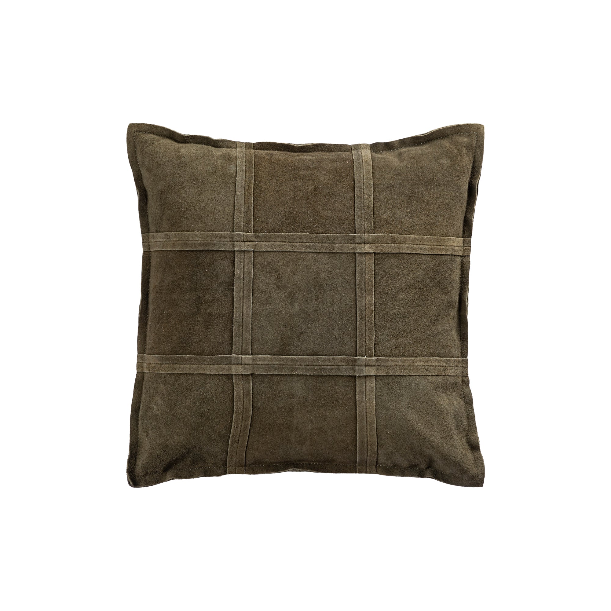 Cobie Green suede leather cushion square S Vert — Housse de coussin — vue 2 | Häus