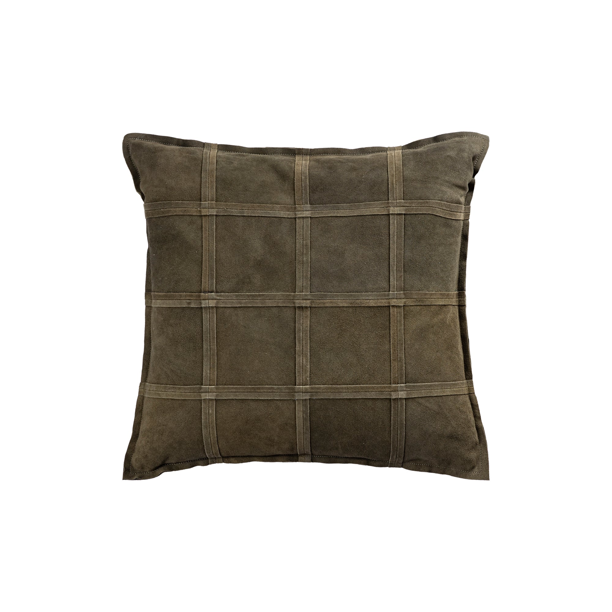 Cobie Green suede leather cushion square L Vert — Housse de coussin — vue 2 | Häus